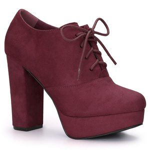 Allegra K Women's Platform Block Heel Lace Up Ankle Boots Size 7